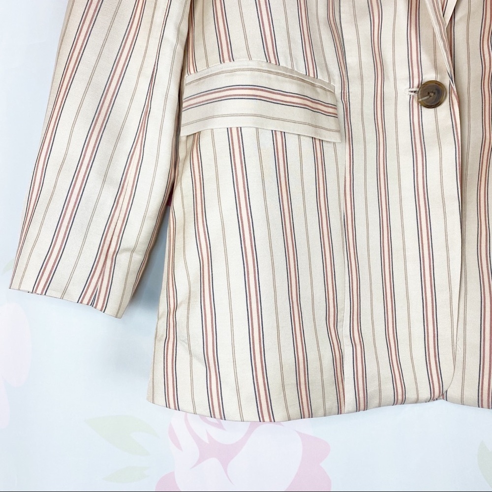 NEW Joie Kishina C Striped Peach Cream Career Casual Blazer 2 - Picture 4 of 9